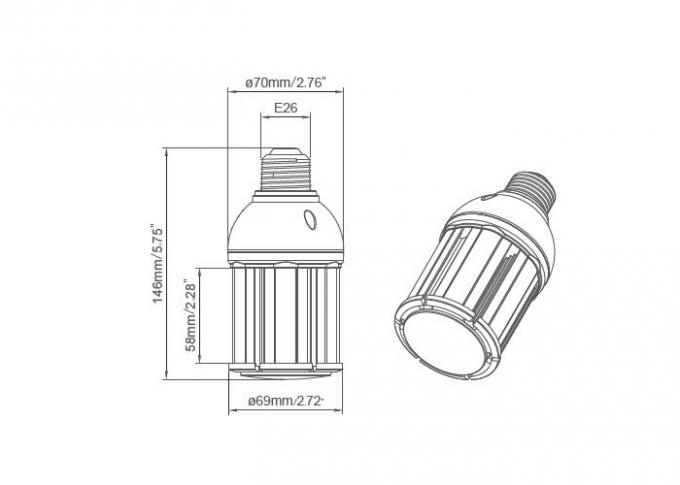 14W Samsung Corn Cob LED Light Bulbs , E27 LED Corn Lamp Lighting Facts / UL Approved 0