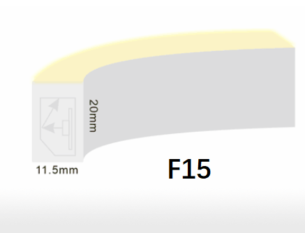 Flex Neon LED Strip F15 SPI 24VDC 12W / Meter UV Resistant PVC With Mould Injection 0