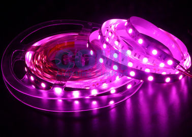 5050 LED Strip Lights Pink Color 25000K , 12 / 24 Volts Led Light Strips 12mm FPC