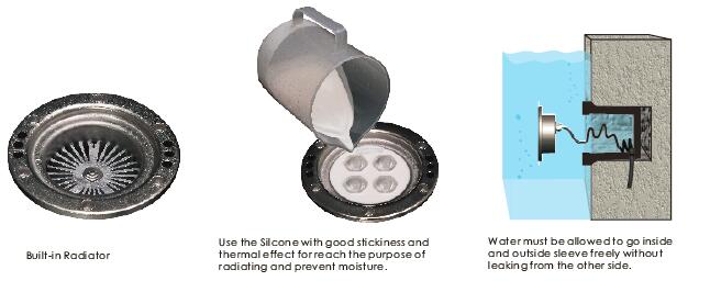 C4XC0457 C4XC0418 4 * 2 W Wall Recessed LED Underwater Pool Lights 316 Stainless Steel Housing IP68 Waterproof 4