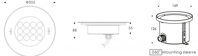 B4ZB1257 B4ZB1218 12 * 2W or 3W Wall Recessed LED Swimming Pool Lights, Embed Ground Pool Lights Underwater 0