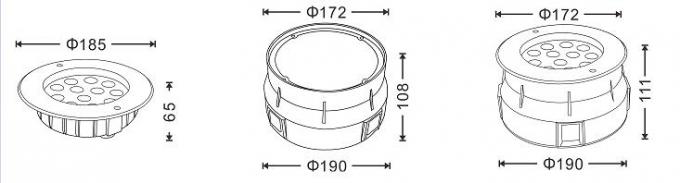 12V or 24VDC 12 *2W or 3W 24W LED Underwater Swimming Pool Lights with Dia. 185mm Front Cover Customized Design 0