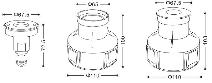 B4C0102 B4C0106 Small Type High Power LED Underwater Pool Spotlights Wall Recessed 1 * 3W 0