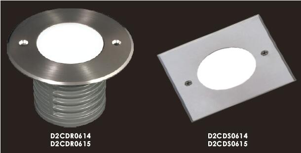 D2CDR0614 D2CDR0615 24V or 110~240V Smooth Surface Light Output SMD LED Inground Lamp 1.2W 1.8W Outdoor Rated IP67 1