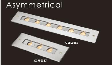 C2FL0357 C2FL0318 24V 110 - 220Vac 3 * 2W  IP67 Recessed Linear Wall Washer LED Lighting with Asymmetrical Light Output 2