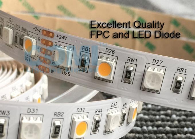 24V RGB + Warm White Flexible LED Strip Lights 72 LEDs/ M OEM / ODM Acceptable 2