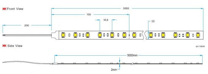Decorative 5050 Flexible LED Strip Lights In Ice Blue Color 25000 - 35000K 14.4W / Meter 0
