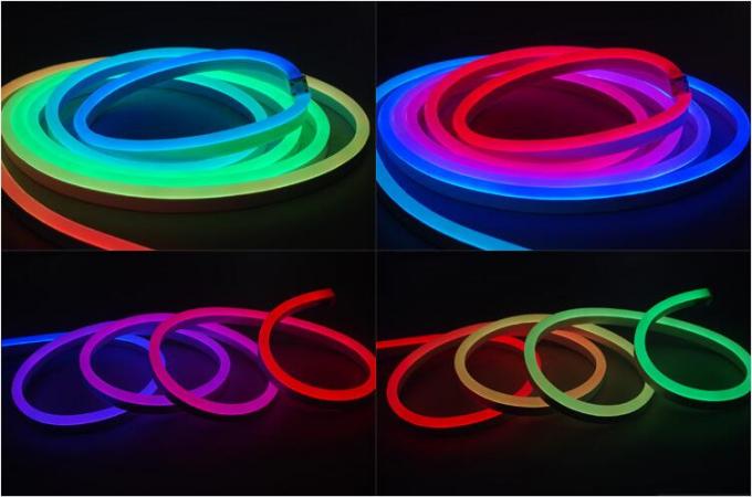 DMX RGB Side View Emitting LED Neon Ribbon Light , Neon LED Light Strip Christmas Lights 3