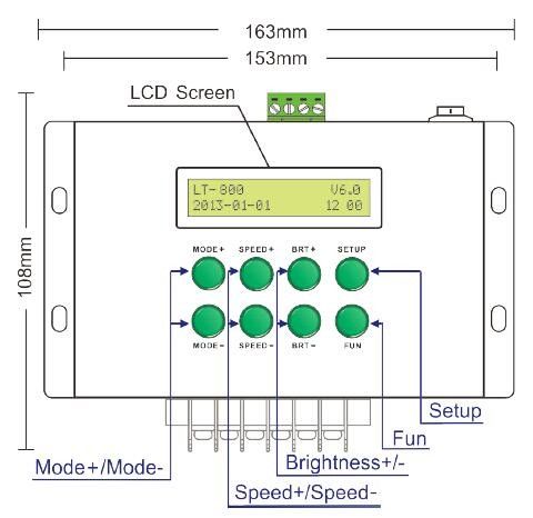 LCD Screen DMX Master Controller , LED Controller with 580 Color Change modes 1