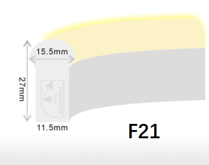F15 F21 DMX Neon LED Strip Lights Adjustable Flat / Domed Shape 9W/ Meter CRI80 IP68 Waterproof 1