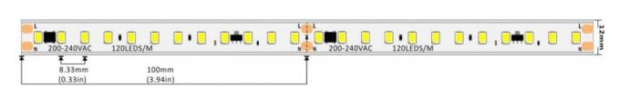 220-240VAC High Voltage LED Strip 1600LM 16.5W 120LEDs Per Meter IP67 EMC 0
