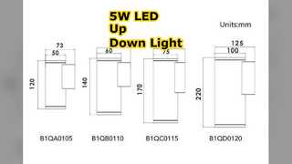 5W LED Wall Lights Up Down Outdoor Lighting